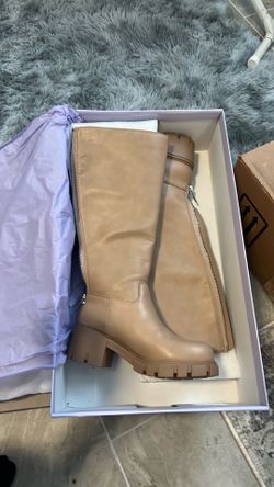 Madden Girl Tanggo Caramel PU Chunky Boots