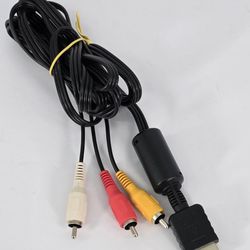Sony PlayStation Genuine OEM Composite AV Cable Cord PS1 PS2 Red White Yellow