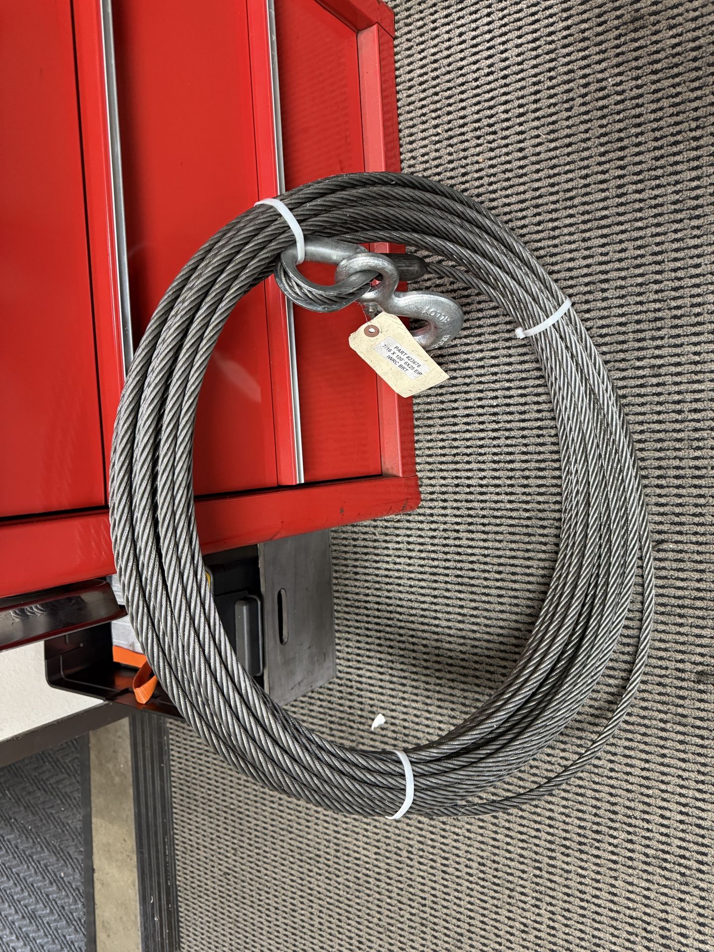 Warn 23678 Winch Cable Rope 7/16" x100' Lenght 20400 LB Capacity