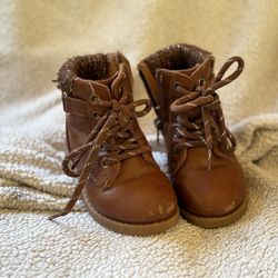 Girls Jellypop combat boots brown