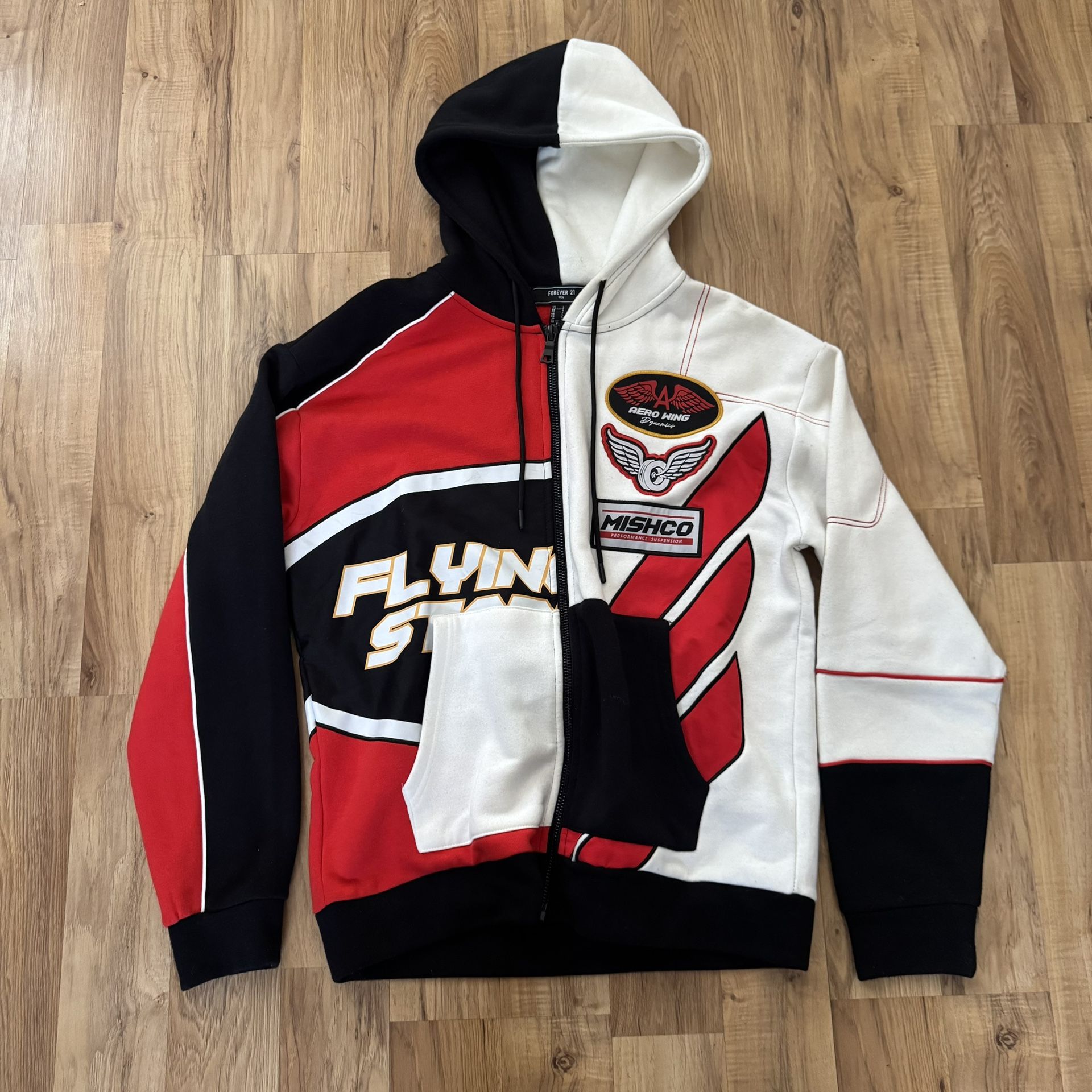 Red And Black Zip Up Jacket