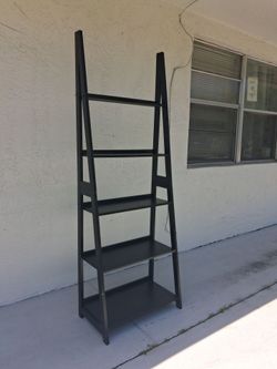 Black wood bookshelf