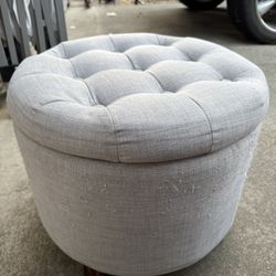 Ottoman Grey Storage 