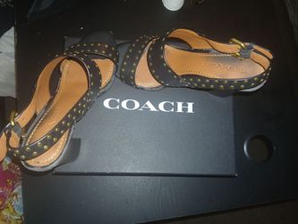 Coach Studded Leather Flat Sandals