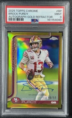 2025 Topps Chrome Brock Purdy Auto Gold Refractor