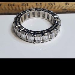 Moissanite Diamond Ring VVS White Passes Dismond Tester, Eternity Mens Ring Size 11