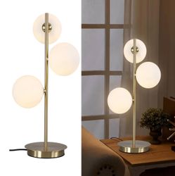 3 Lights Brass Metal Bedside Lamp