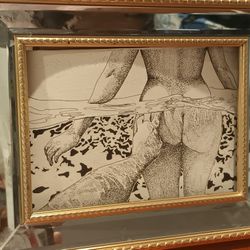 Framed Ink Drawing Art Print
