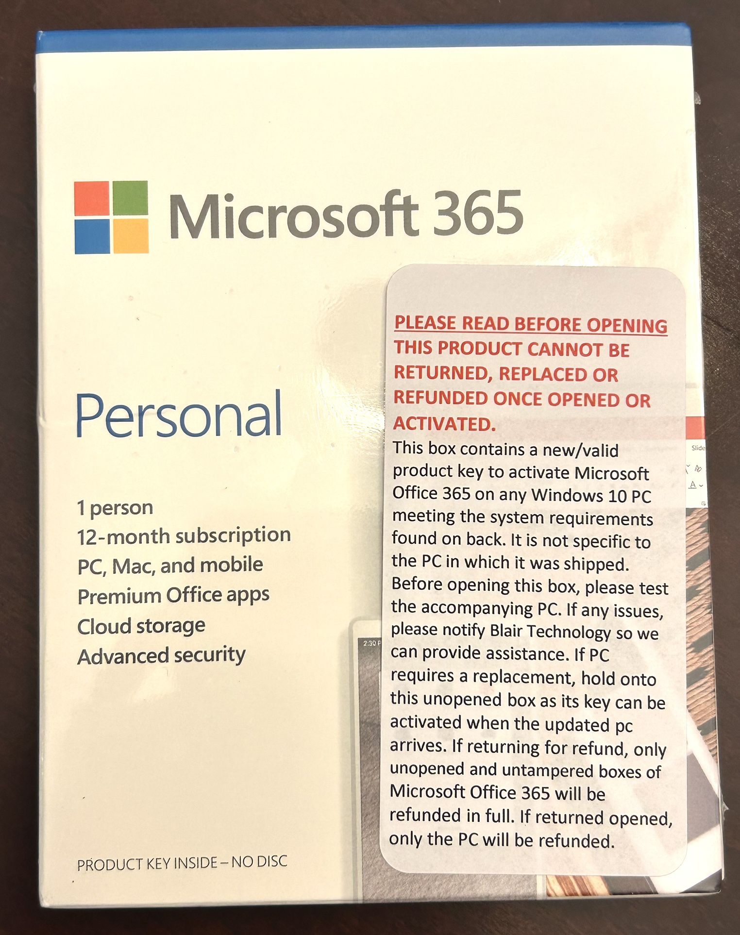 Microsoft Office 365  Personal Suite 12 Month Subscription 