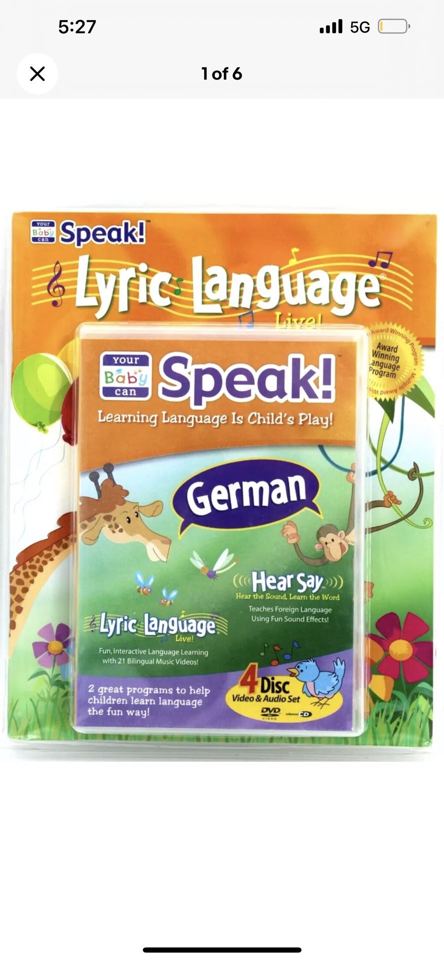 Your Baby Can Speak German For Children Of All Ages 4 DVD / CD Set Activity Book