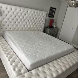 Large King Bed White