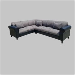 BRAND NEW 7X9FT SECTIONAL SOFA Couches Charcoal Microfiber Combo, CUSTOM MADE AVAILABLE