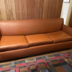 7 Foot Long Sleeper Sofa - Vinyl Mid Century 