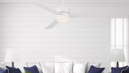 Hampton Bay Madison 52” LED Ceiling Fan w/ Remote – Matte White – New