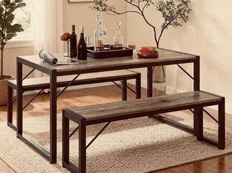 BRAND NEW Rectangular Dining Set with seated Benches