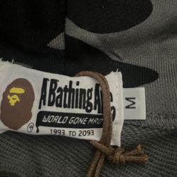 GREY BATHING APE HOODIE 