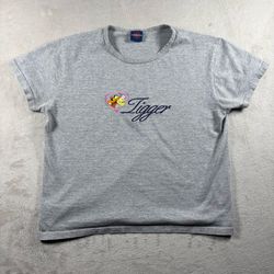 Vintage Walt Disney Tigger Women’s M Gray Made USA 90s Fairy T Shirt #5A