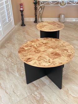 Coffee Table, 2 Piece, Solid Wood Base