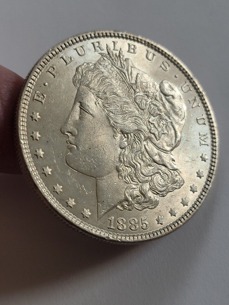 NICE BRILLIANT UNCIRCULATED 1885 U.S. MORGAN SILVER DOLLAR COIN 