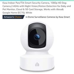 Kasa Indoor Pan/Tilt Smart Security Camera, 1080p HD Dog-Camera,2.4GHz 