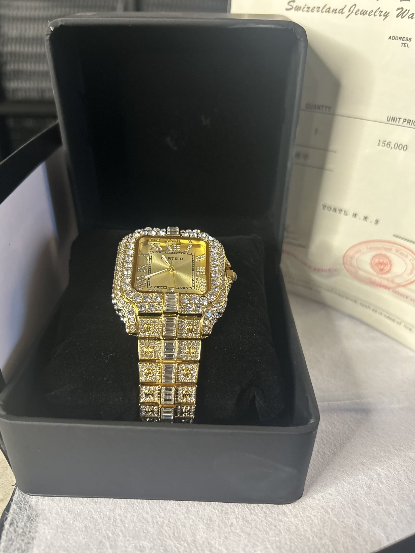 Gold Moissanite Watch