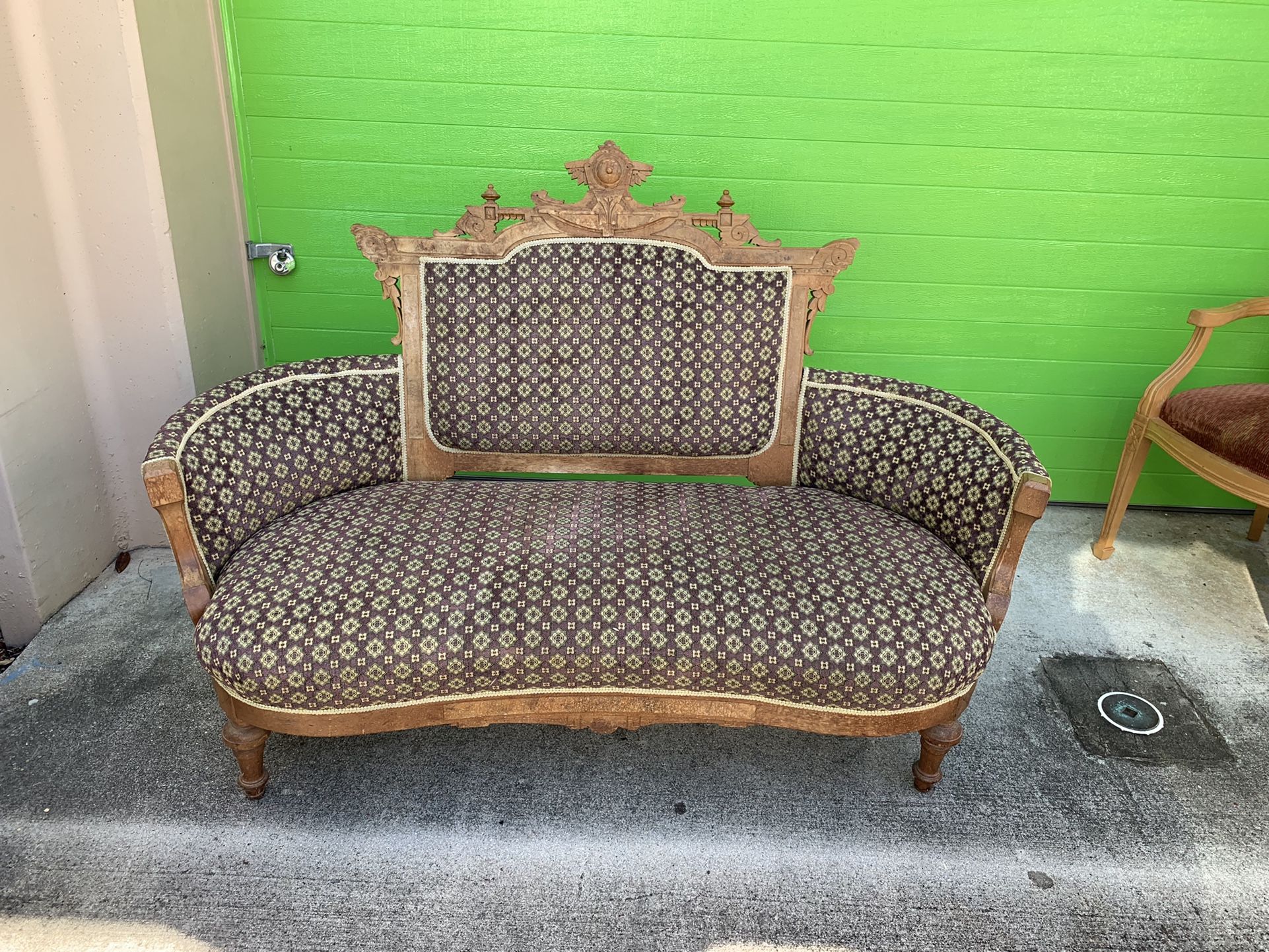 Antique Original Eastlake 1800s Victorian Love Seat / Settee