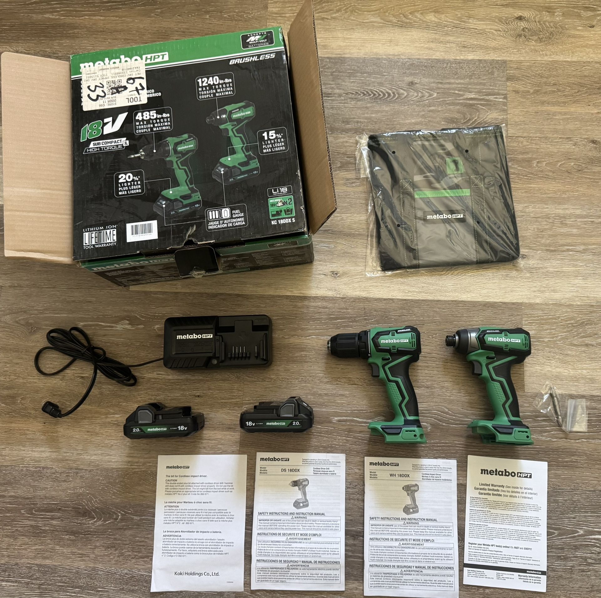 Metabo HPT Drill Driver/Impact Driver Kit