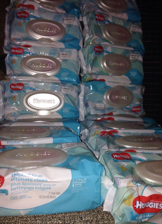 15 Packs of Huggies Wipes. Please See All The Pictures and Read the description