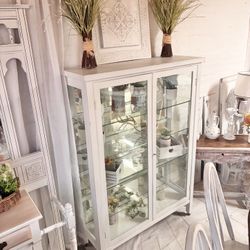 Curio Display Hutch Cabinet