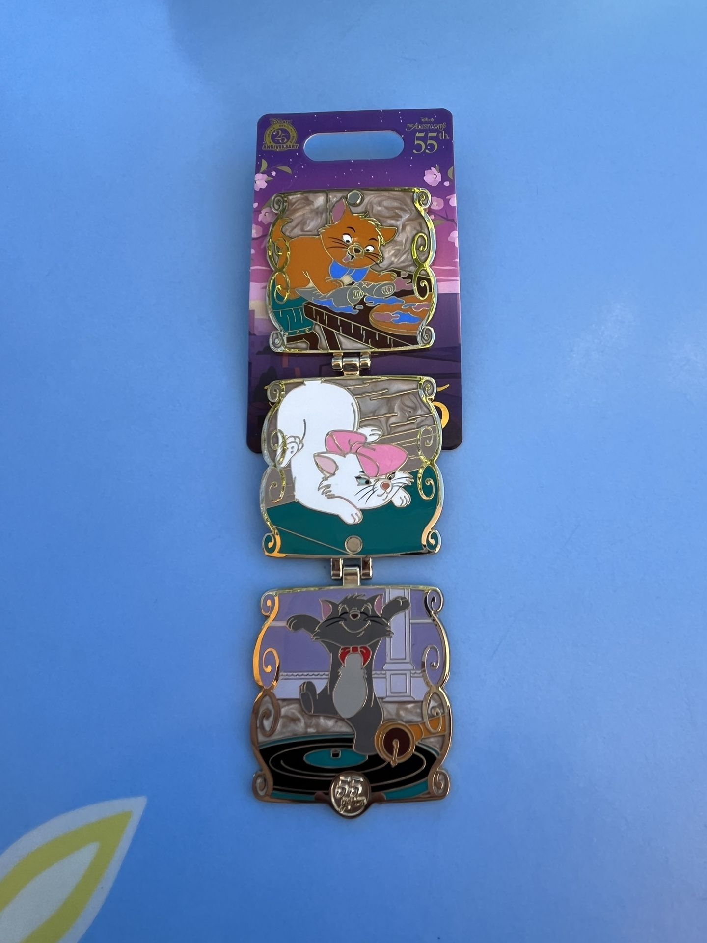 2025 Disney Parks Aristocats 55th Anniversary Marie Berlioz Toulouse Fold LE Pin