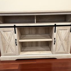Sliding Barn Door Wood 52" Highboy TV Stand Console Storage Cabinet