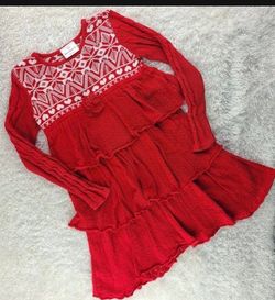 Hanna Andersson EU 120 Red Cotton Nordic Girls Sweater Dress Valentines Heart top