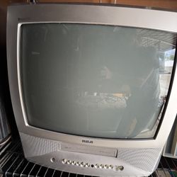 Vintage Tv Television 19 Inch Rca With Vcr Deck