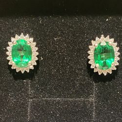 Natural Green Topaz Earrings S925