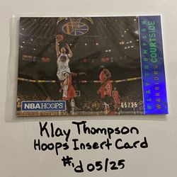 Klay Thompson Golden State Warriors All-Star Guard Hoops Short Print Insert Card. #’d 05/25. 