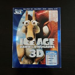 Ice Age Dawn of the Dinosaurs 3D Blu-Ray, Blu-Ray, DVD & Digital Movies w/ Slipcover