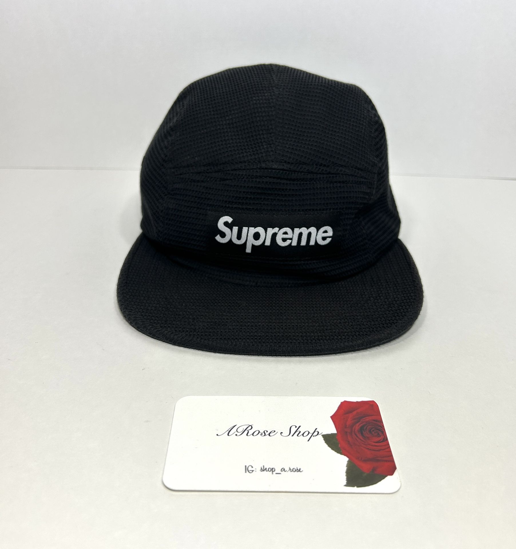 SS16 Supreme Waffle Camp Black Cap