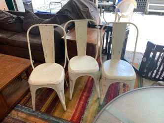 3 metal chairs