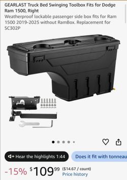 New Gearlast truck bed swinging toolbox