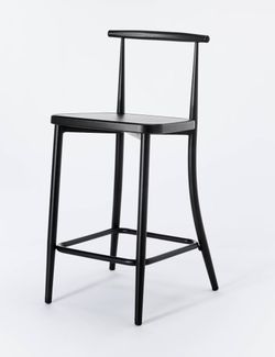 4 X Black Metal Modern Barstools
