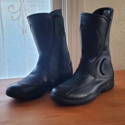 Black Leather Motorcycle Riding Boots, Frank Thomas, EU 40