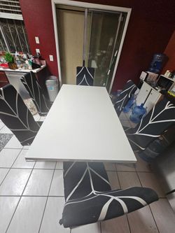 White dining table