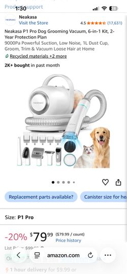 Neakasa P1 Pro Dog Grooming Vacuum 6-in-1 Kit