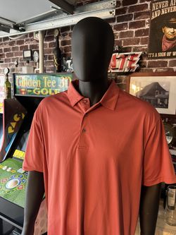Ping Collection Polo Shirt Men Size 2XL Dark Salmon Pink Dry Fiber Performance