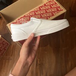 Kids White Slip On Vans Size 1.5