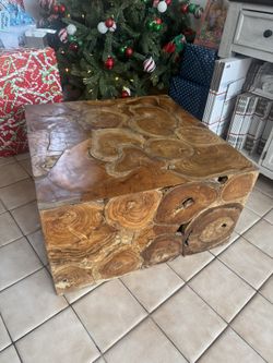 Recycled Teak Wood Square Akar Coffee Table