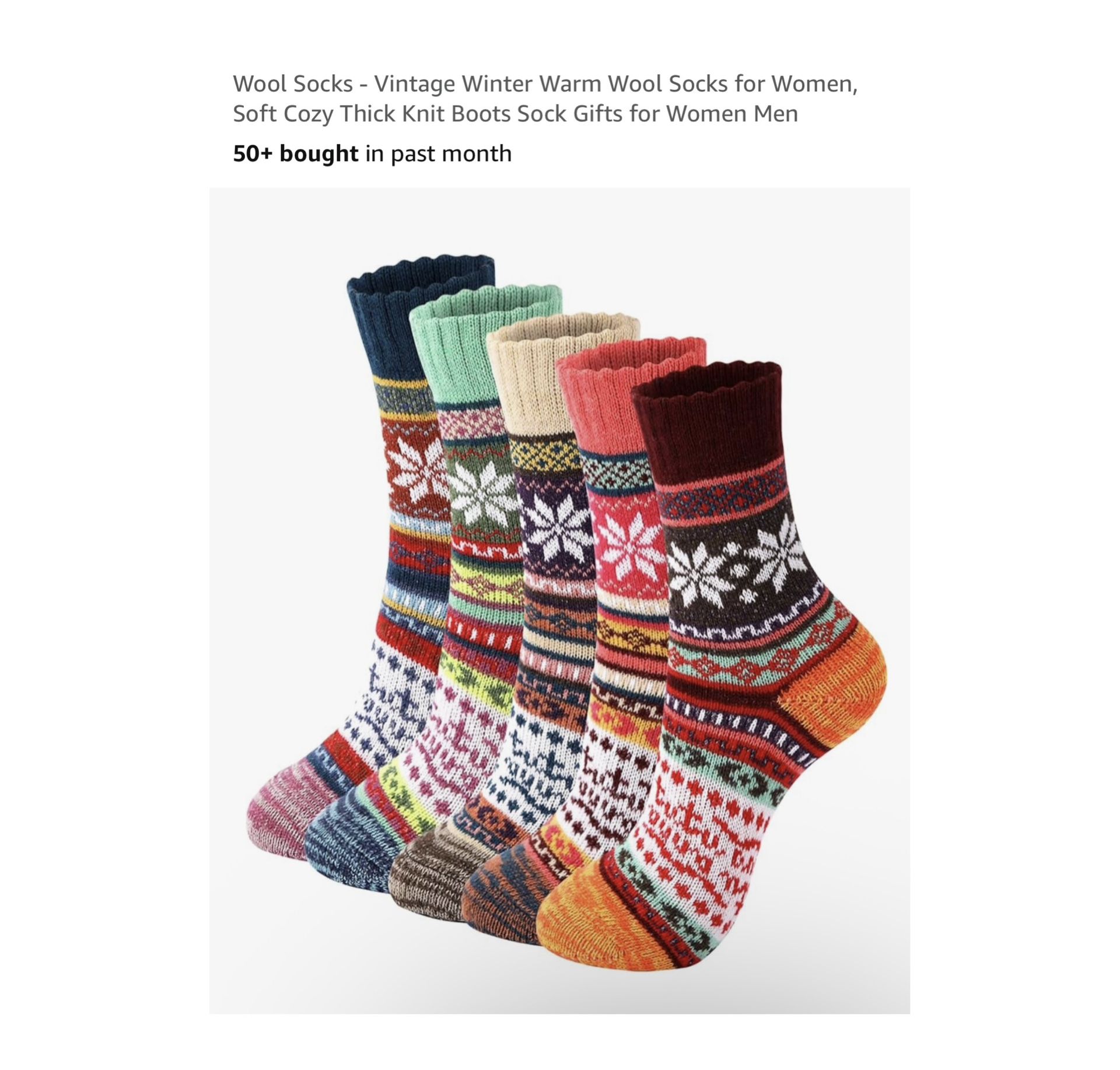 Brand new 5 Pairs Wool Socks - Vintage Winter Warm Wool Socks for Women, Soft Cozy Thick Knit Boots Sock Gifts for Women Men  Whitestone/Flushing, Que