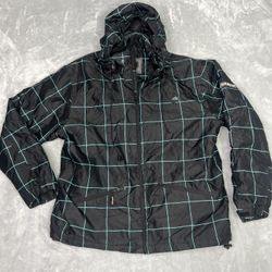 Maui And Sons Mens Hooded Plaid ski Jacket Full Zip Long Sleeve Size Large