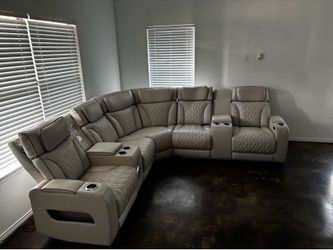 White Leather Sectional