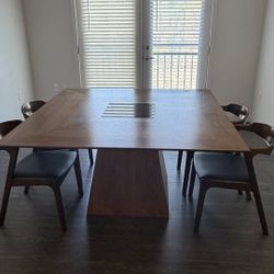 Modern Solid Wood Dining Table Set – 4 Chairs – Luxury Design